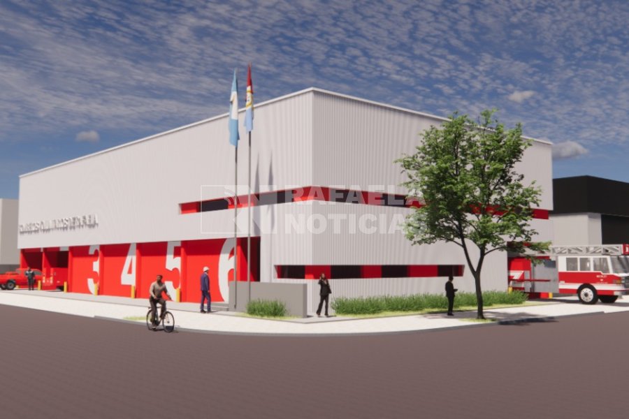 Render del cuartel de Bomberos Voluntarios Rafaela