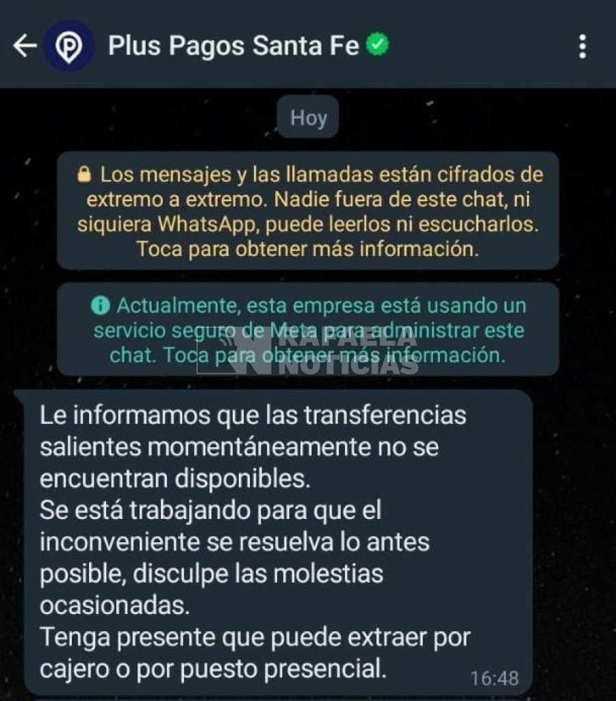 El mensaje autom&aacute;tico al consultar por el problema-.