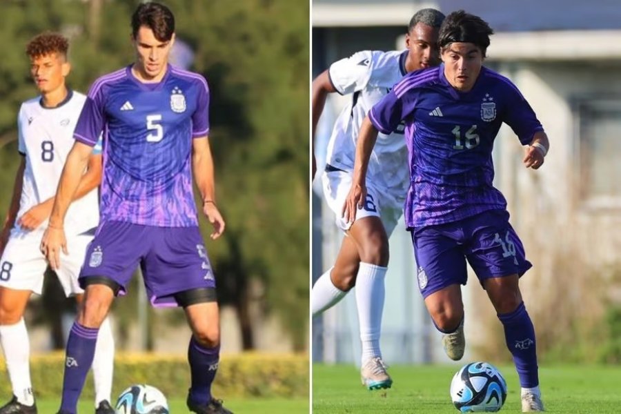 Federico Redondo y Luka Romero, los nacidos en el exterior que representan a Argentina. Cr&eacute;dito: Prensa AFA