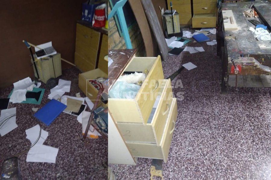Destrozos en la escuela Lisandro de la Torre.