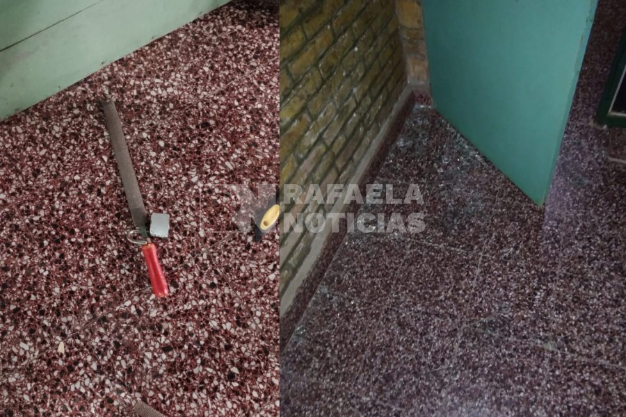 Destrozos en la escuela Lisandro de la Torre.