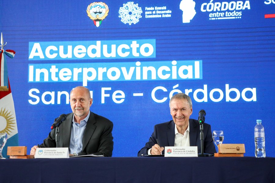 Perotti y Schiaretti cuando formalizaron el acuerdo.