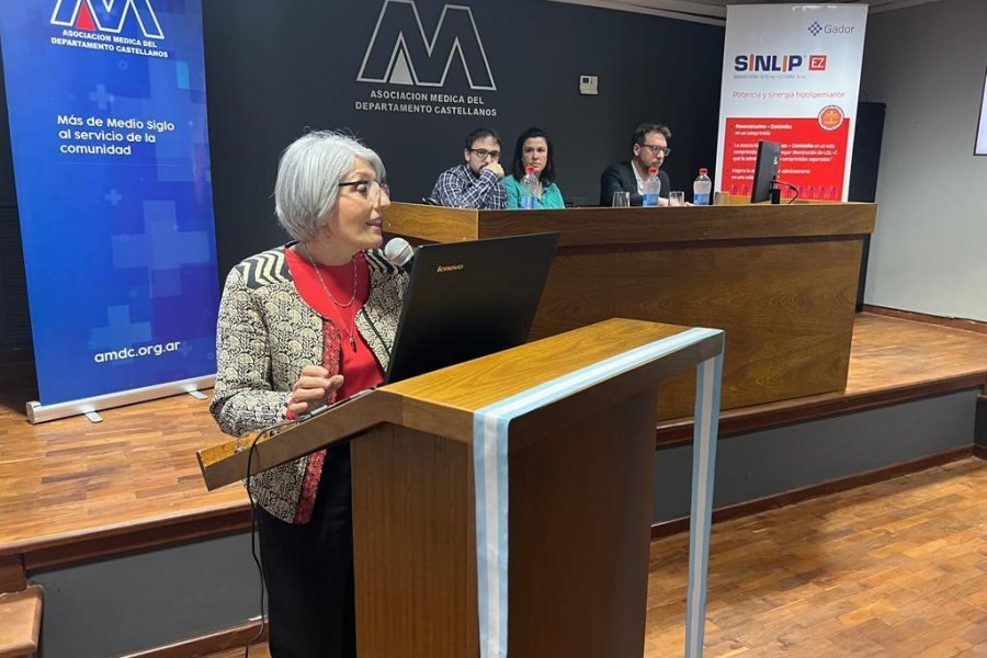 La Dra. Liliana Favaloro en un tramo de su conferencia