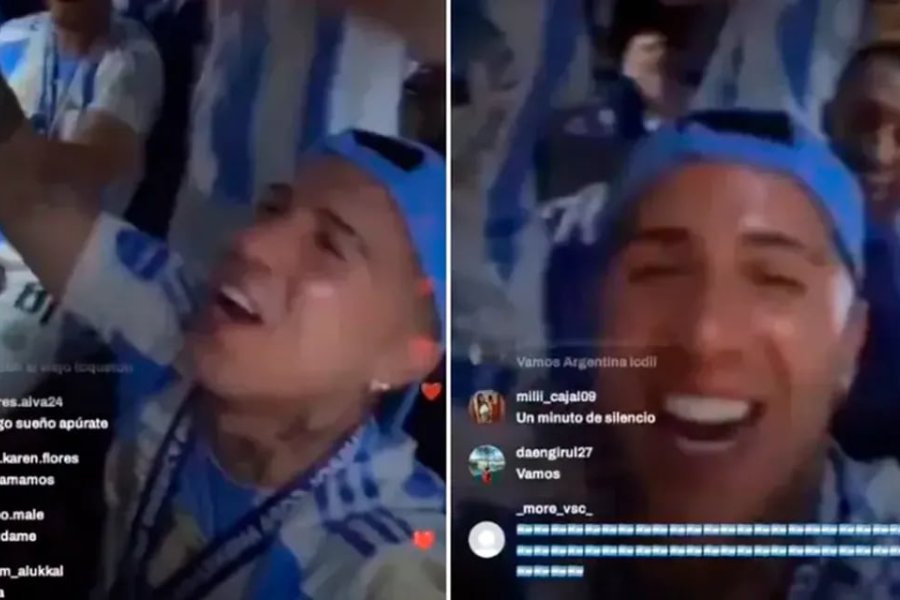 En el video en vivo se lo ve a Enzo Fern&aacute;ndez cantando contra la selecci&oacute;n de Francia