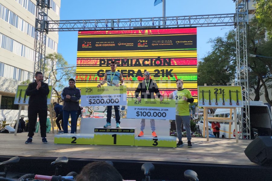 El podio de los ganadores.