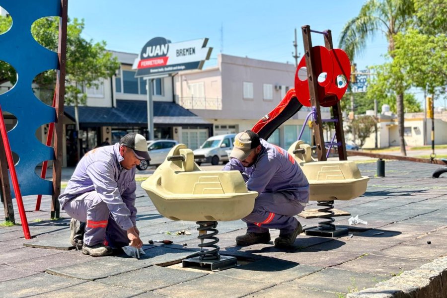 Durante la jornada de hoy se iniciaron los trabajos en el espacio verde central de avenida Suipacha.