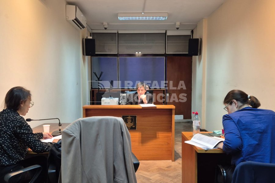 Fiscal Abreu, juez Bumaguin y defensora Alassia, durante la audiencia de este viernes.