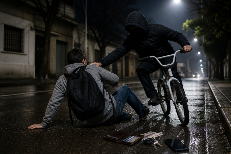 El trabajador fue abordado por un sujeto que circulaba en una bicicleta playera.